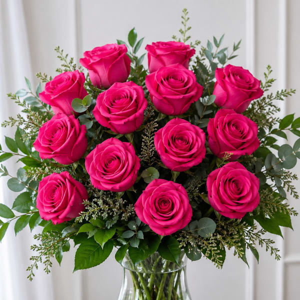 Hot Pink Rose Bouquet