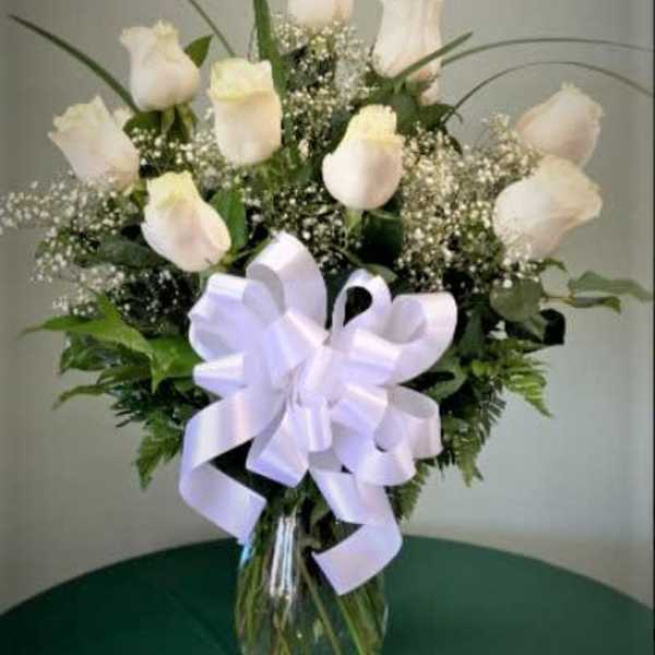 DOZEN WHITE ROSES