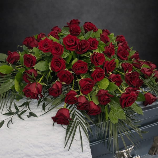Casket Piece Red Roses
