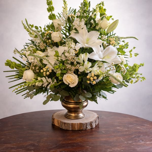 Traditional white urn