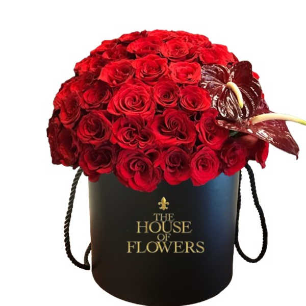 10 Dozen Roses in a Hat Box