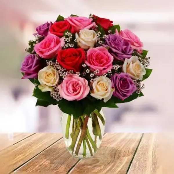 Jewel tones mixed roses