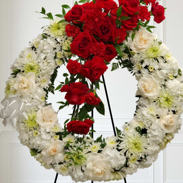 White and red wreath