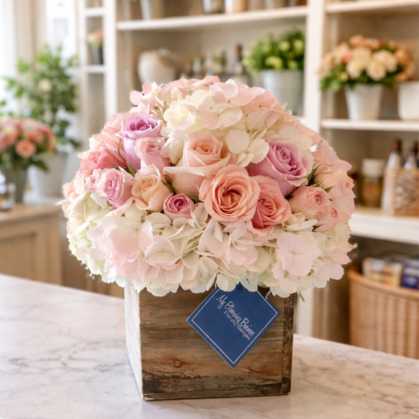 Rustic & Peach – Peach Rose Floral Arrangement (Same-Day Delivery Los Angeles)