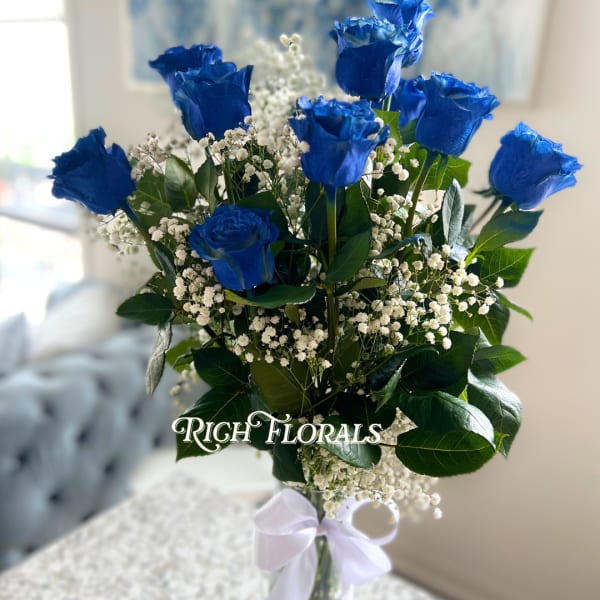 Long Stemmed Blue Roses