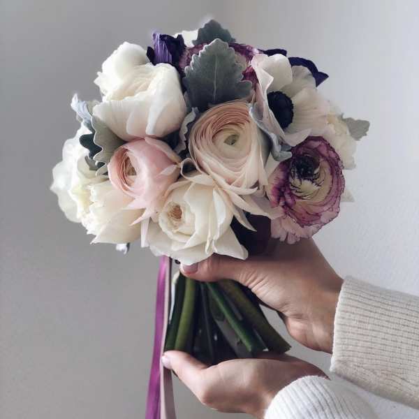 Bridal Bouquet of Ranunculus and Anemones