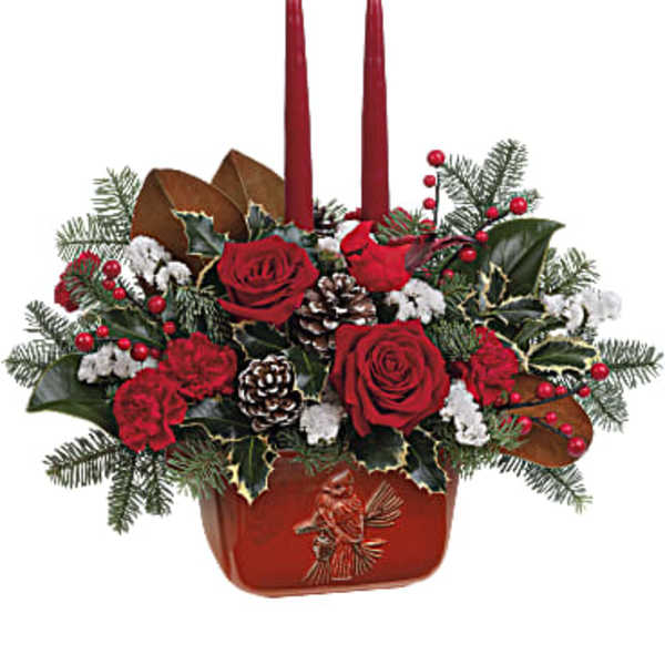 Cardinal candle centerpiece