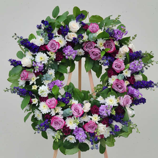 Purple Violet Floral Wreath