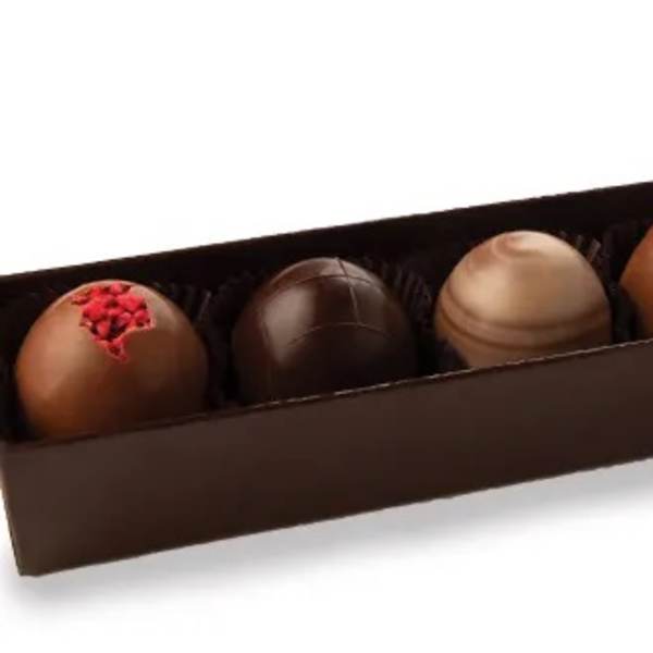 Box of assorted chocolate truffles