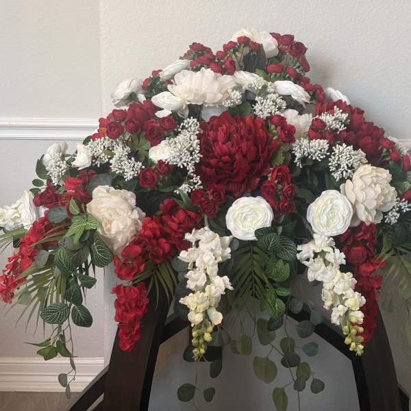 Strength and Wisdom silk casket spray