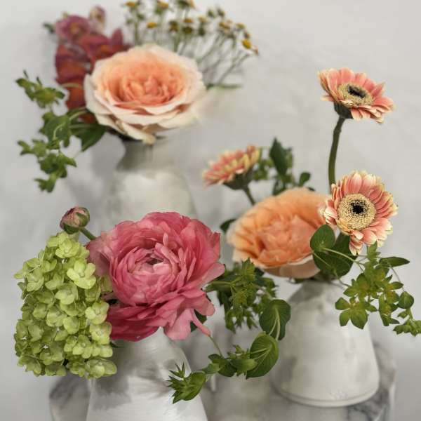 San Francisco made Ceramic Bud Vase Trio