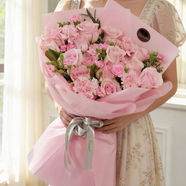 Blush Pink Bouquet wrapped Bouquet