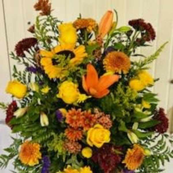 Sunflowers and lilies