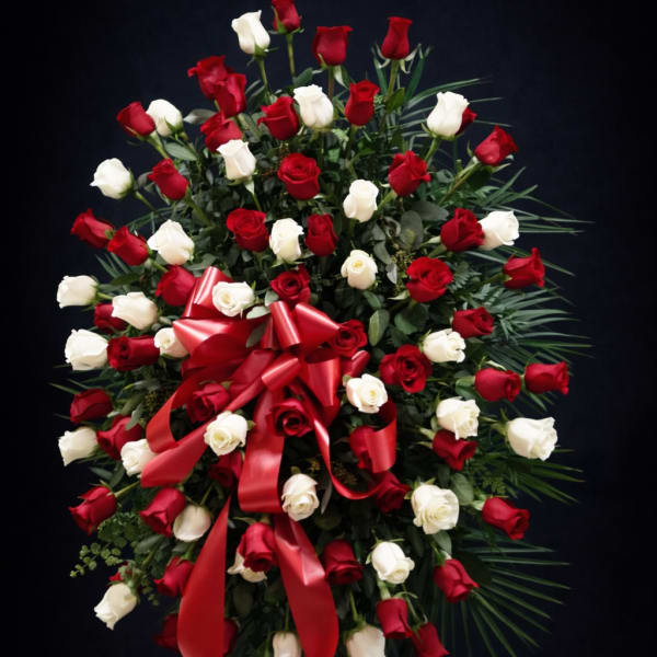 Red and white standing spray (FS4)