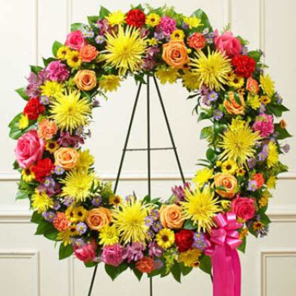 Serene Blessings Bright Standing Wreath