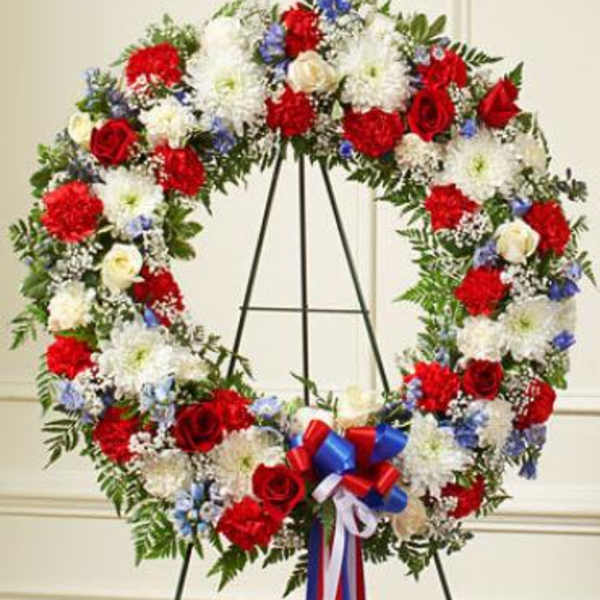 Serene Blessings Red, White & Blue Standing Wreath