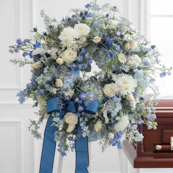 Indigo Cotton Memorial Wreath