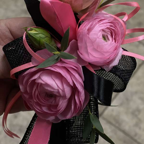 Bold Pink Wrist Corsage