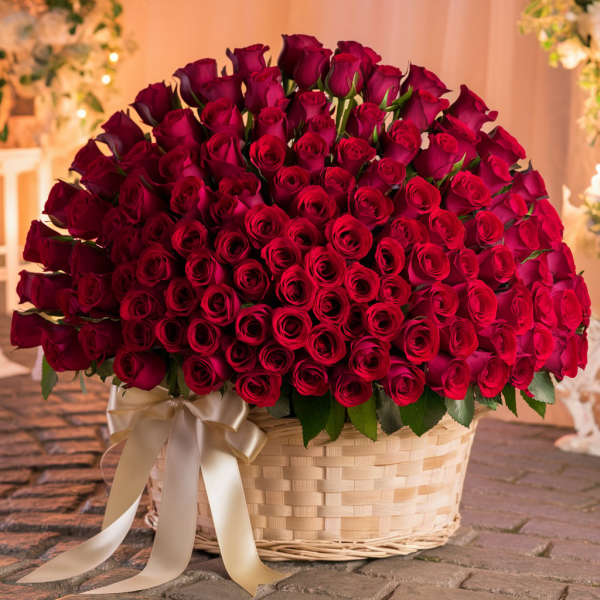 Red Rose 100 Basket