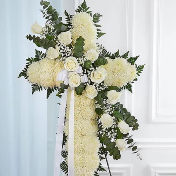 Peace & Prayers™ White Standing Cross