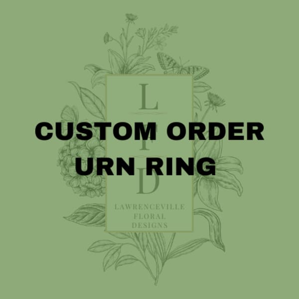 Custom order urn ring graphic with floral line art