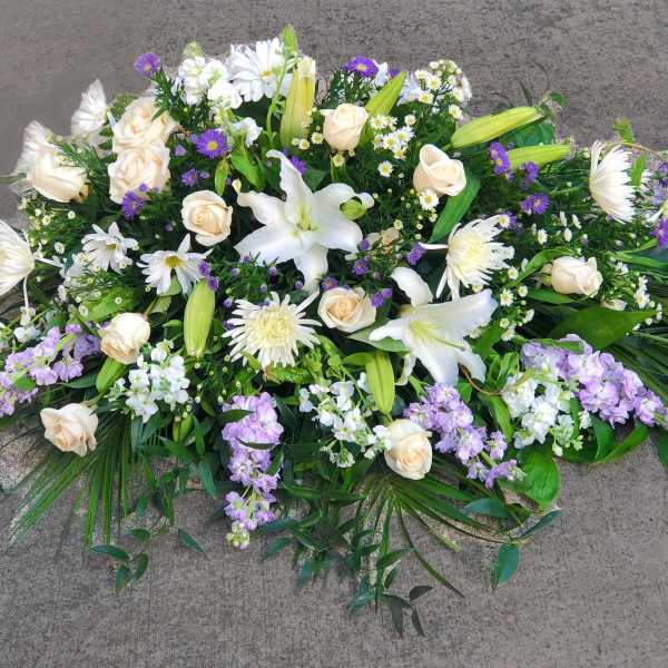 Purple and White (Half Casket Spray)