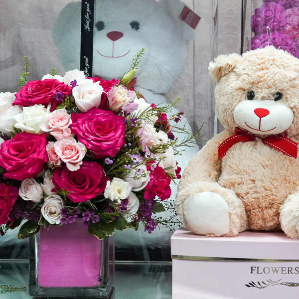 Teddy Bear and Roses
