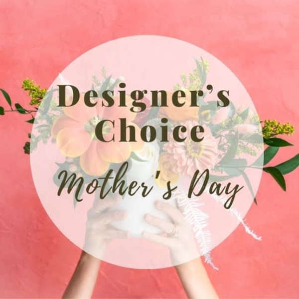Mother's Day design with flowers on a pink background