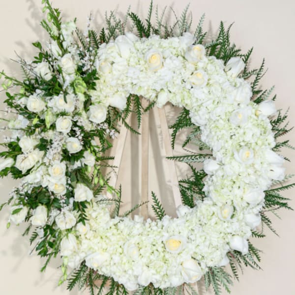 White Wreath on Easel