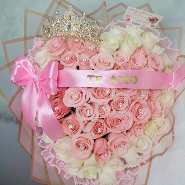 Sweet hear. Corazon dulce. blanco y rosa