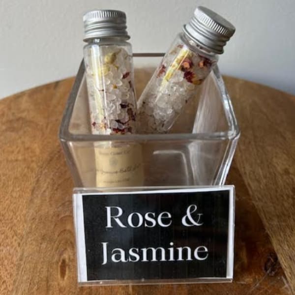 Bloom Closet Co - Small Test Tube Bath Salts - Rose and Jasmine