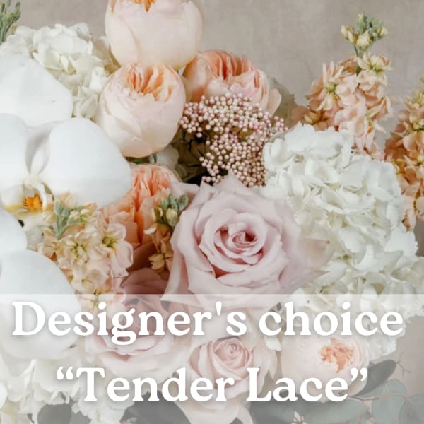 Pastel bouquet of roses, hydrangeas, and white blooms