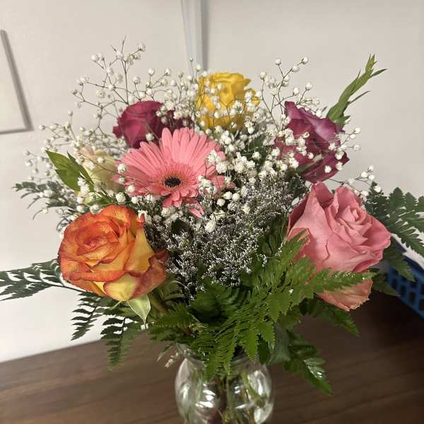 Roses and Gerberas