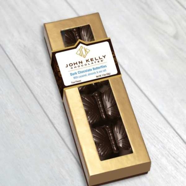 4 Pc John Kelly Dark Chocolate Butterflies