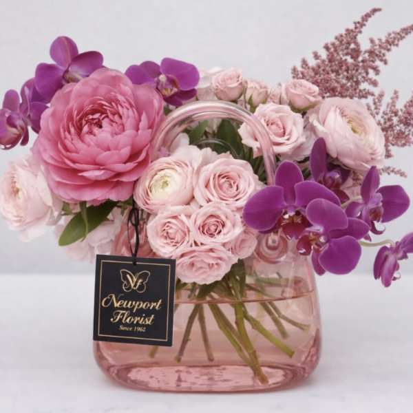 Pink Garden Crystal Basket NF-Y43