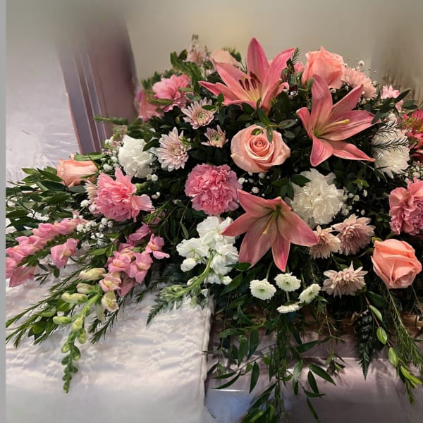 Pink Sincerity Casket Spray