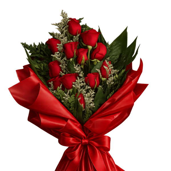 Red Rose Wrapped Bouquet