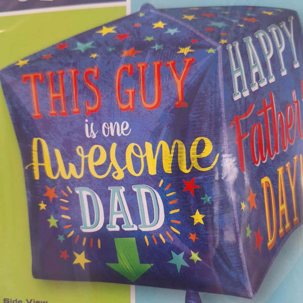 Father's Day gift balloon with colorful text and stars