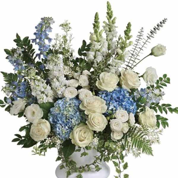 Blue and White Floor Spray