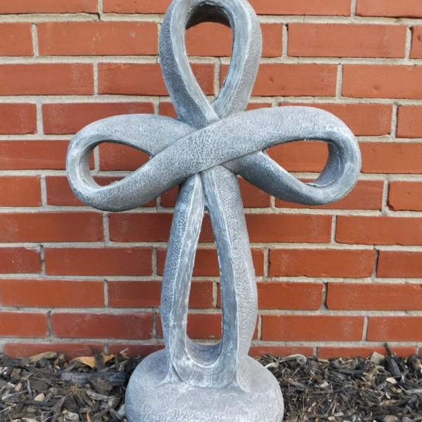 INFINITY CROSS Cement Statue