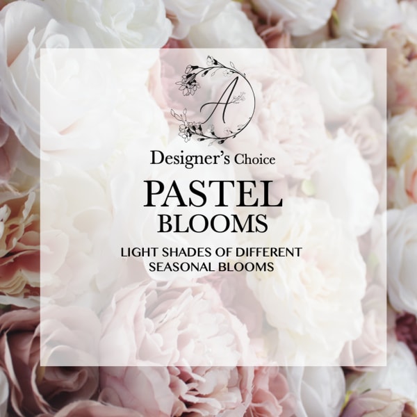 Pastel flower arrangement with pale pink and white blooms
