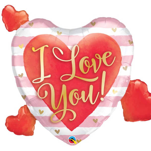 Jumbo Hearts I Love You Mylar