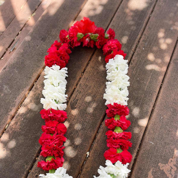 Carnations Lei (Red & White)