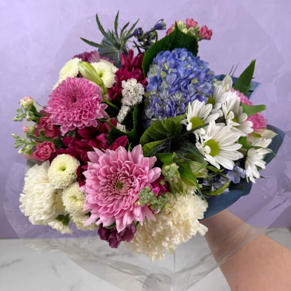 Cool & Serene Wrapped Bouquet - Grand