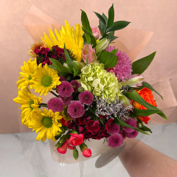 Bright & Cheerful Wrapped Bouquet - Classic
