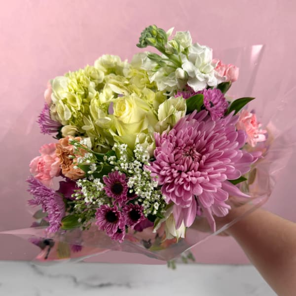 Soft & Sentimental Wrapped Bouquet - Petite