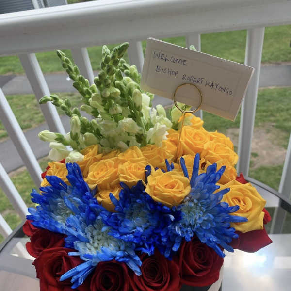 Red roses, yellow roses, water Lily, snapdragon