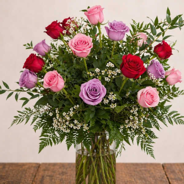 Two Dozen Mixed Roses
