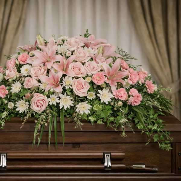 Softly Resting Casket Spray