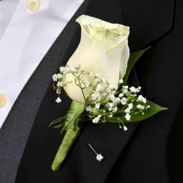 White Rose Boutonniere